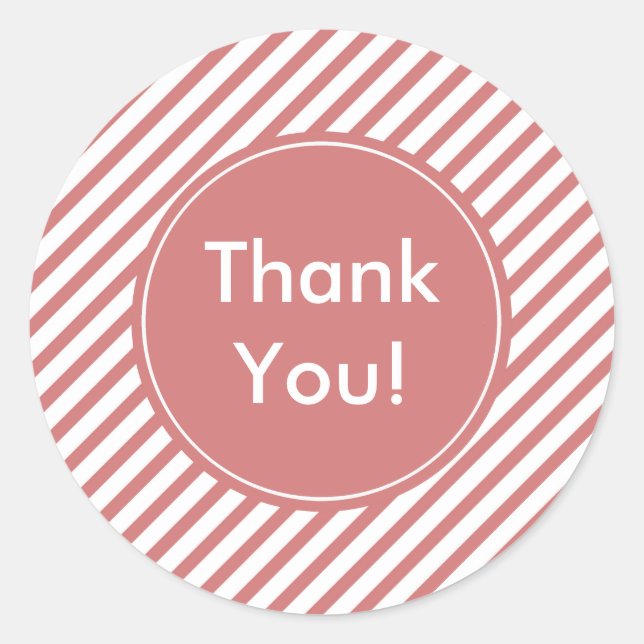 Adesivo Redondo Coral e Stripes Brancas (Frente)