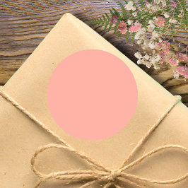 Adesivo Redondo Coral Pastel Sólido | Clássico | Elegante