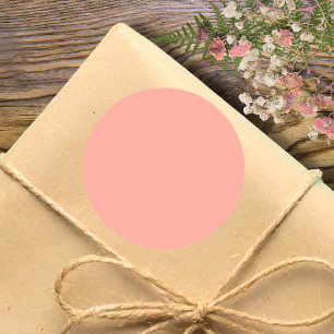 Adesivo Redondo Coral Pastel Sólido   Clássico   Elegante
