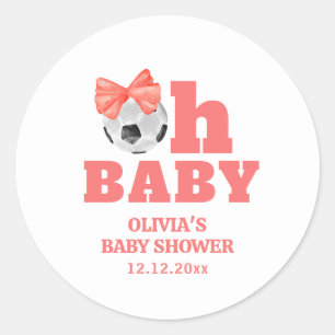 Adesivo Redondo Coral Peach Oh Baby Arco Futebol Esporte Baby Show