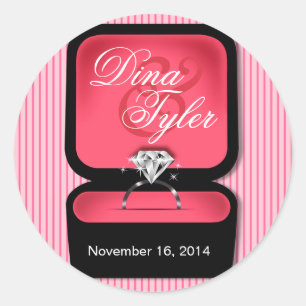 Adesivo Redondo Coral redondo da caixa do anel de Bling do