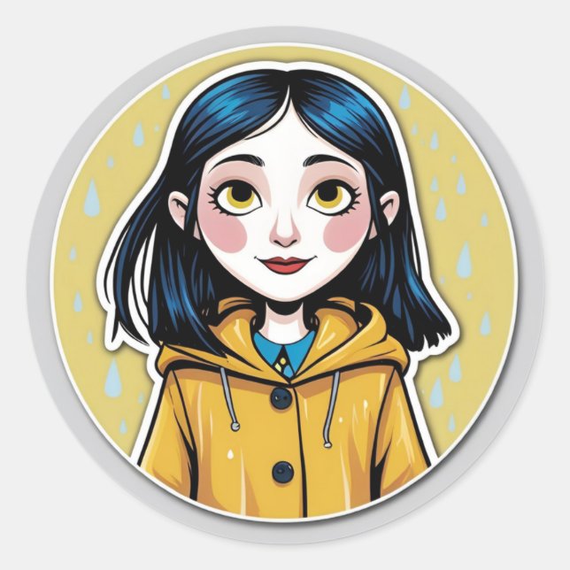 Adesivo Redondo Coraline Inspired Sticker (Frente)