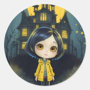 Adesivo Redondo Coraline Sticker