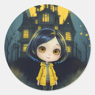 Adesivo Redondo Coraline Sticker