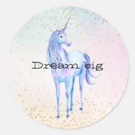 Adesivo Redondo Corante Dourado Confetti Amarelo Amarelo Unicorn A