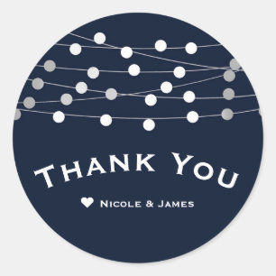 Adesivo Redondo Corda Marinho Azul Luz Moderno Favor de Casamento