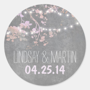 Adesivo Redondo Cordas luminosas bonitinhas e ricos