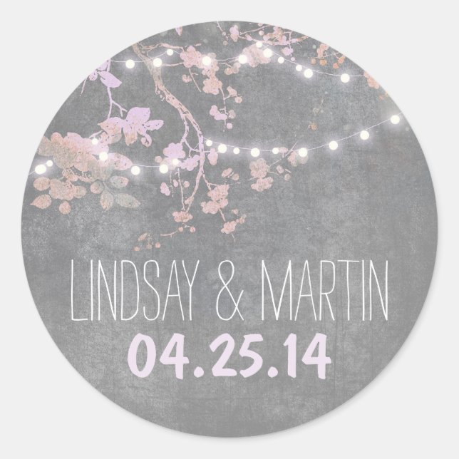 Adesivo Redondo Cordas luminosas bonitinhas e ricos (Frente)