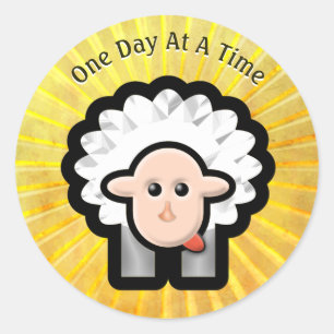 Adesivo Redondo cordeiro 12-Step na luz do sol - personalizada