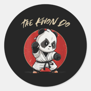 Adesivo Redondo Coreano Taekwondo Panda Tkd Coreano