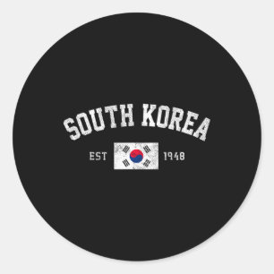 Adesivo Redondo Coreia do Sul Est. 1948 Bandeira da Coreia do Sul