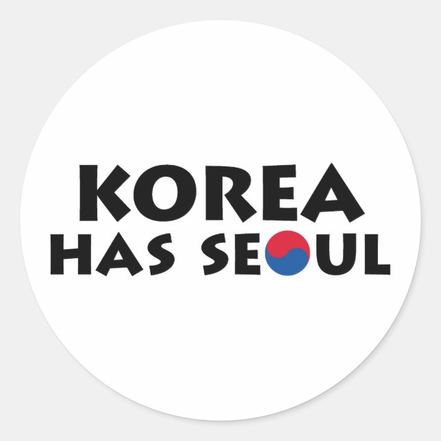Adesivo Redondo Coreia tem Seul (Frente)