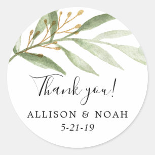 Adesivo Redondo Cores aquáticas verdes ouro verde folhas a favor