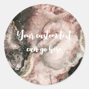 Adesivo Redondo Cores Cósmicas Douradas Celestiais, Cor de Água Ro