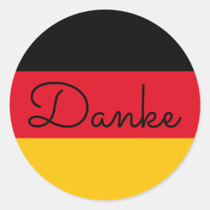 Adesivo Redondo Cores da Bandeira Alemã Danke