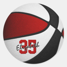 Adesivo Redondo cores da equipe de basquetebol das garotas negras