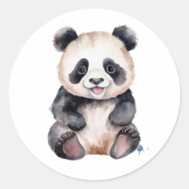 Adesivo Redondo Cores-d'água de panda