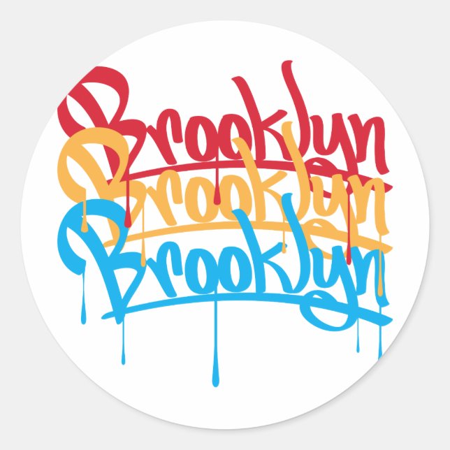 Adesivo Redondo Cores de Brooklyn (Frente)