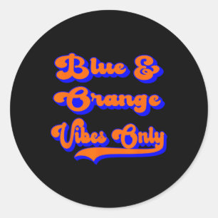 Adesivo Redondo Cores de Jogo da Equipe de Futebol Blue Orange