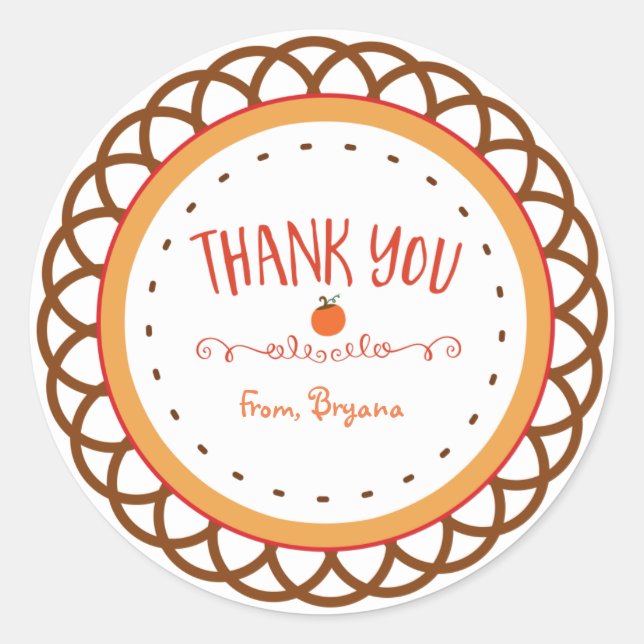 Adesivo Redondo Cores de outono - Obrigado Padrões (Frente)