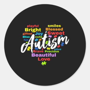 Adesivo Redondo Cores do Mês do Dia da Consciência do Autismo