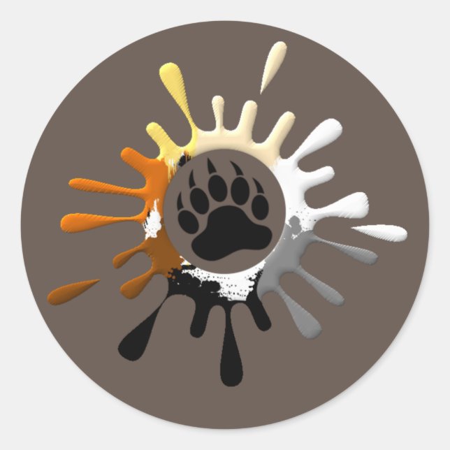 Adesivo Redondo Cores do Orgulho do Urso Incrível (Frente)