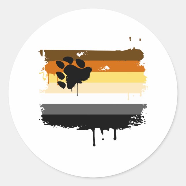 Adesivo Redondo Cores do Orgulho Urso (Frente)