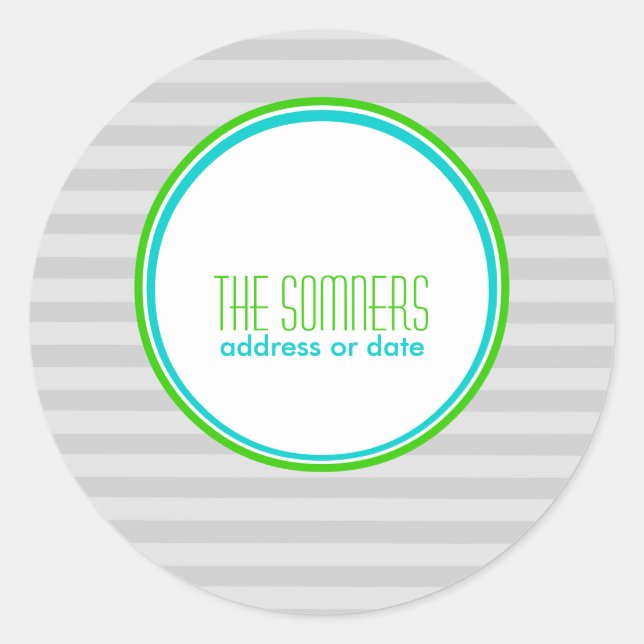 Adesivo Redondo Cores do PixDezines DIY, faixas simples (Frente)