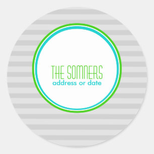 Adesivo Redondo Cores do PixDezines DIY, faixas simples