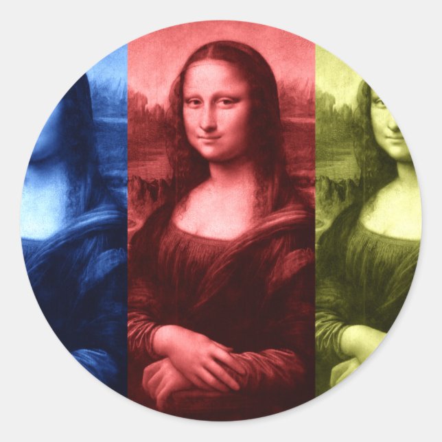 Adesivo Redondo Cores Primárias da Mona Lisa (Frente)