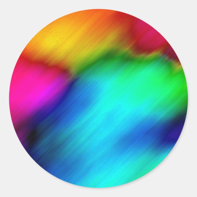 Adesivo Redondo Cores Psicodélicas (Frente)