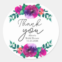 Cores vibrantes e ousadas Florais agradecimento ch