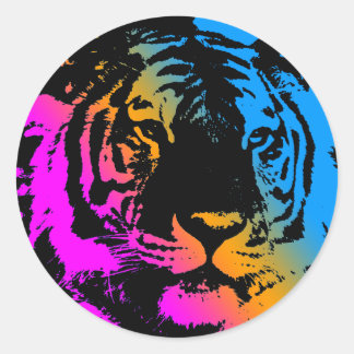 Adesivo Redondo COREY TIGER 1980's RETRO TIGER FACE MULTI COORS