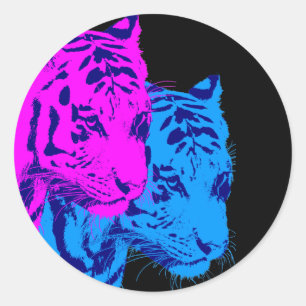 Adesivo Redondo Corey Tiger 80 anos Vintage Twin Tigers