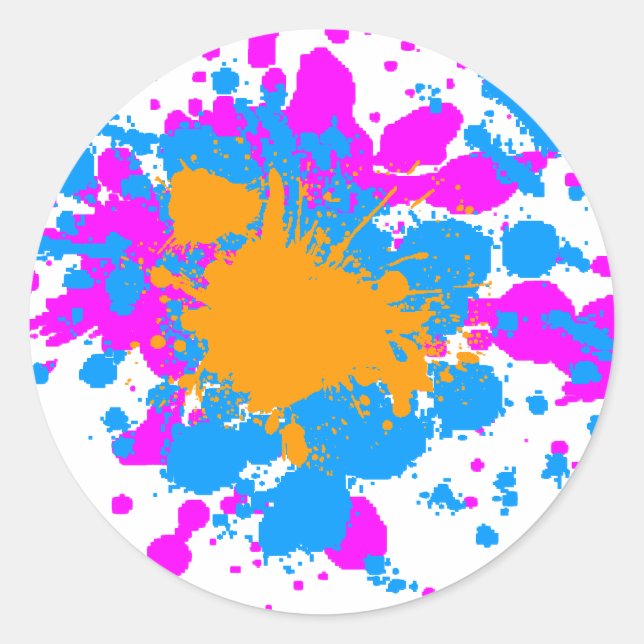 Adesivo Redondo Corey Tiger 80s - Pintor Retroativo Splatter (Mult (Frente)