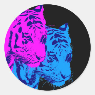 Adesivo Redondo Corey Tiger 80s Vintage Twin Tigers