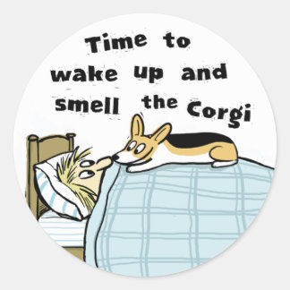 Adesivo Redondo Corgi - Acorde e Cheire o Corgi