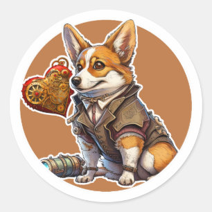 Adesivo Redondo Corgi Dog