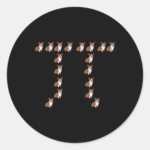 Adesivo Redondo Corgi - Donativos do Geek de Matemática do Pi Day