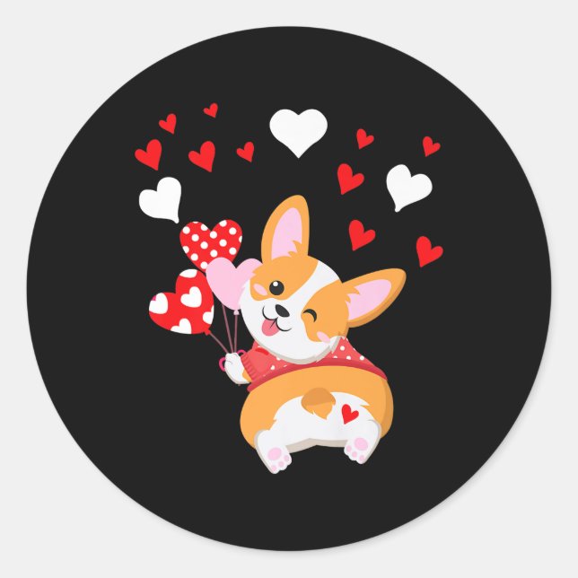 Adesivo Redondo Corgi Heart,Adivinha Que Bumbum De Corgi (Frente)