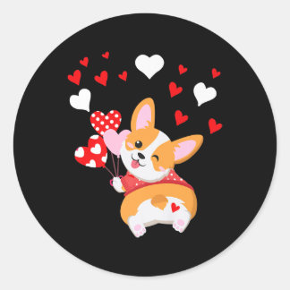 Adesivo Redondo Corgi Heart,Adivinha Que Bumbum De Corgi