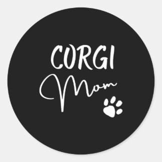 Adesivo Redondo Corgi Mãe Pet Presentes para Amantes de Cães e Pro