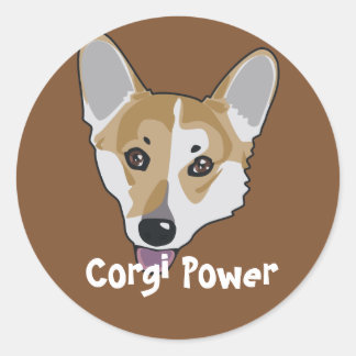 Adesivo Redondo Corgi Power Sticker