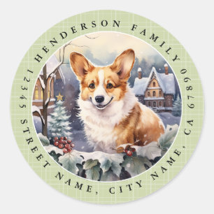 Adesivo Redondo Corgi Round Stickers