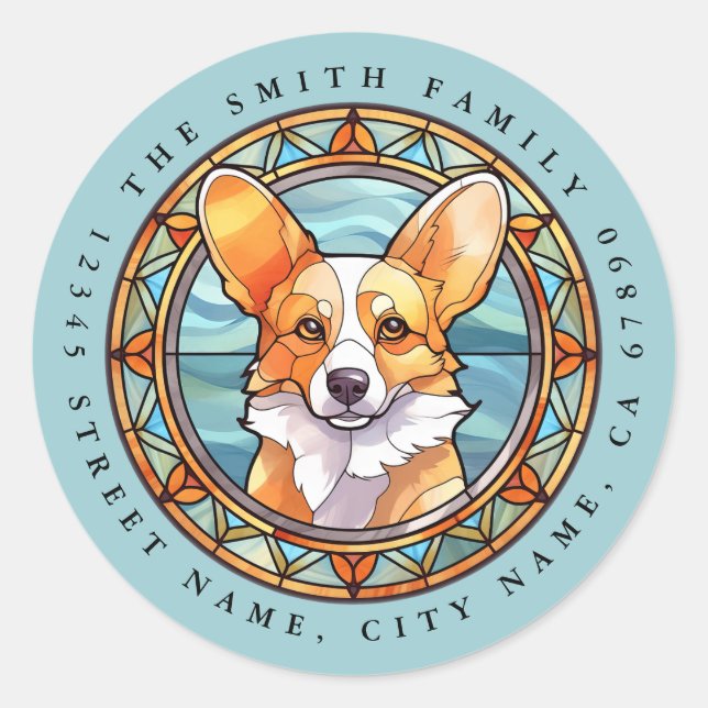 Adesivo Redondo Corgi Round Stickers (Frente)