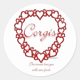 Adesivo Redondo Corgi True Love - Sticker