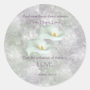 Adesivo Redondo Corinthians 13:13 Faith Hope Love