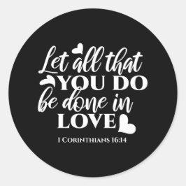 Adesivo Redondo Corintianos preto e branco 1 verso de Bíblia 16:14