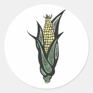 Adesivo Redondo Corn Cob Stickers