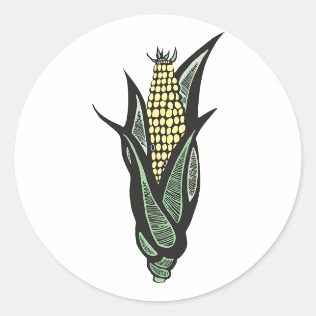 Adesivo Redondo Corn Cob Stickers (Frente)